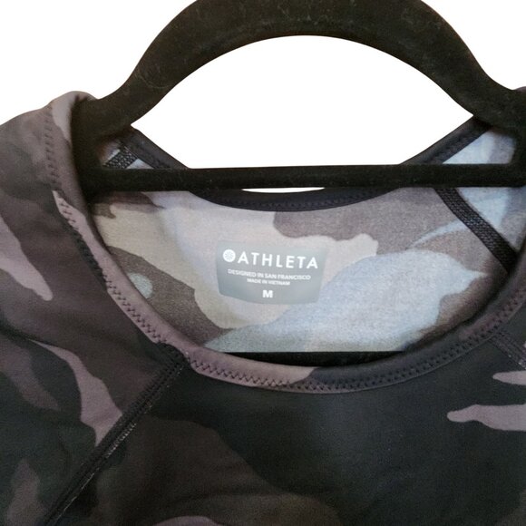 Athleta Womens Long Sleeve Camo Print Performance Top M - Picture 3 of 3